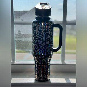 Coldest Brand 46 oz Black and Silver Insulated Water Bottle.